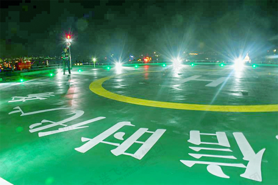 廣東茂名·東信時(shí)代廣場(chǎng) 屋頂直升機停機坪的燈光調試圖3